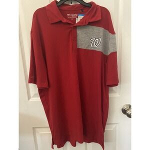 New Washington Nationals MLB Columbia Golf Polo Shirt Men's Size Large